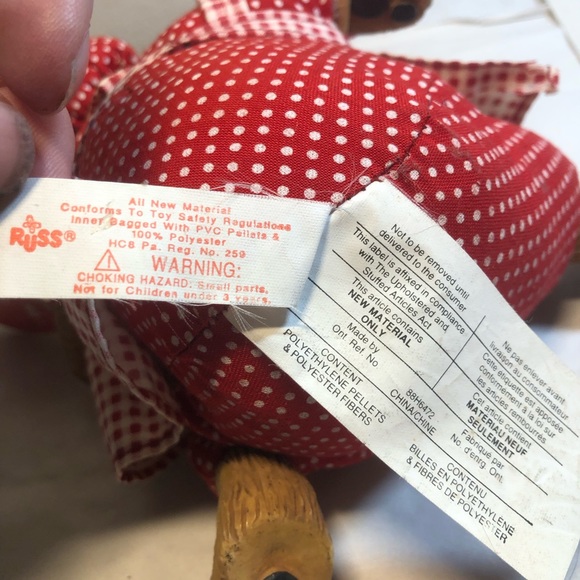 Vintage Russ Christmas Country Folks Knittens Bear 5" Plush New Original Tag - Picture 7 of 13